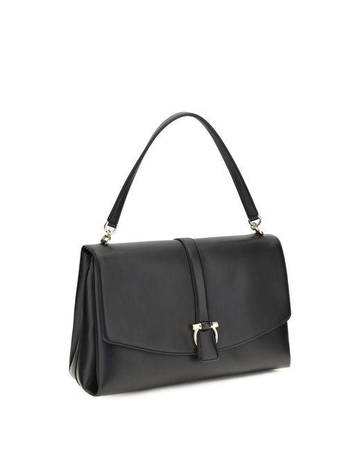 Ferragamo Black Large Mia Shoulder Bag