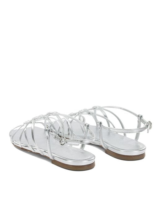 Aeyde White "Anisa" Low Sandals