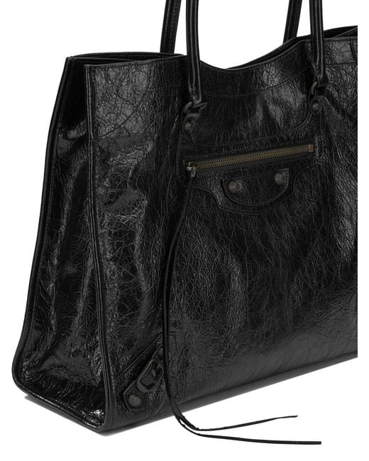 Balenciaga Black "Le City Tote" Medium Shoulder Bag