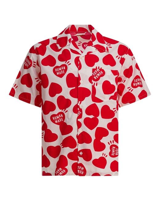 Human Made Red Heart Vacation Shirts White for men