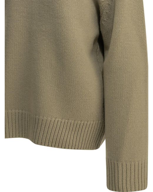Totême Green Wool Turtleneck Sweater