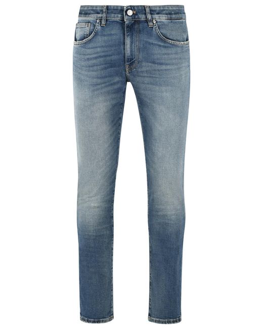Pt05 Blue 'Swing' Stretch Cotton Jeans for men