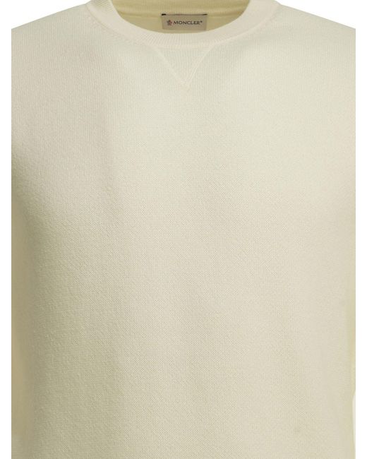 Moncler Natural Crew-Neck Sweater for men