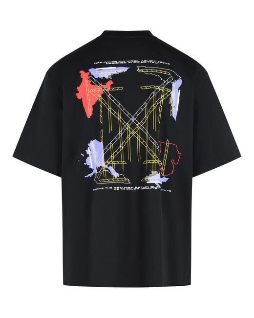 Off-White c/o Virgil Abloh Black 'Archigeography Arrow' Cotton T-Shirt for men