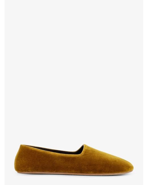 The Row Brown Ponti Velvet Loafers
