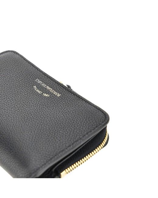 Emporio Armani Black Grained Leather Bi-Fold Wallet