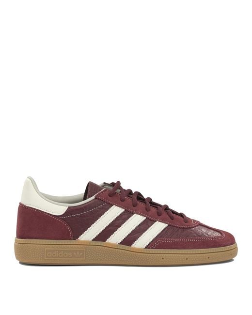 Adidas Originals Brown Handball Spezial Bordeaux Leather Rubber Sneakers