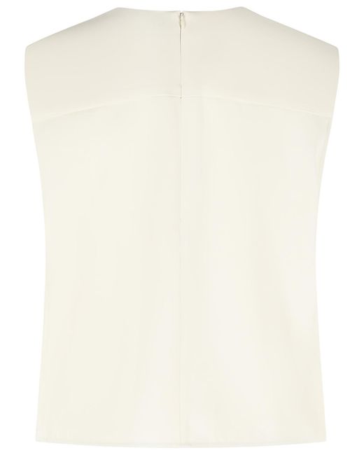 Loulou de Saison Natural Daika Viscose Ivory Wool Blouse