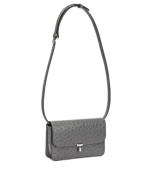 Totême  Gray "T-Lock" Small Shoulder Bag