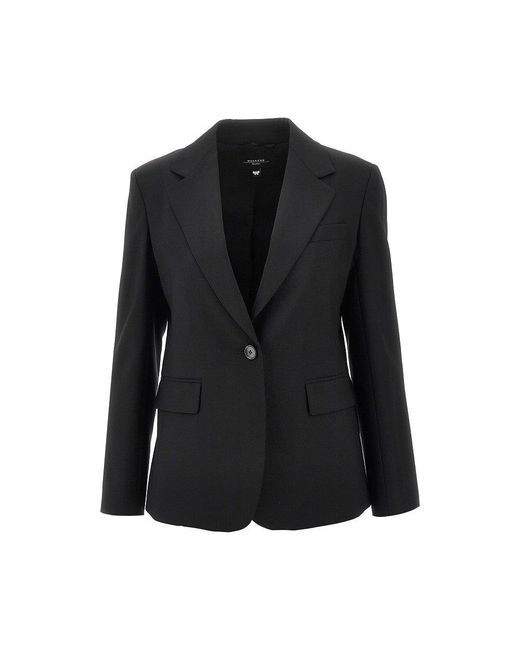 Women's Black Wool Single-Breasted Jacket