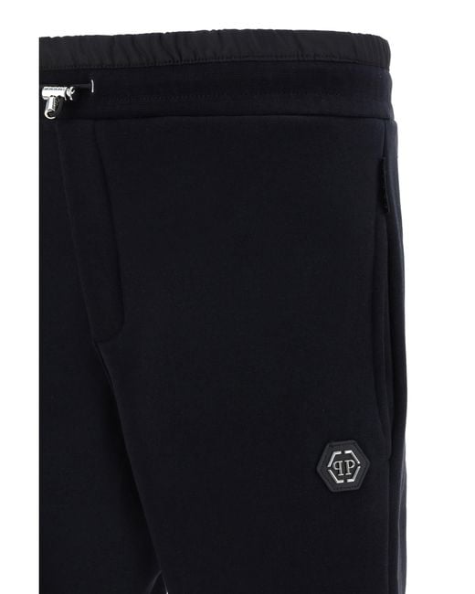 Philipp Plein Black Sweatpants Hexagon for men