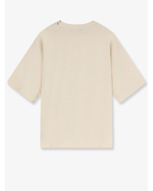 Hevò White Ripalta Linen And Viscose Blend T-Shirt for men