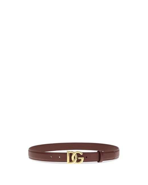 Dolce & Gabbana White Calfskin Belt With Dg Logo