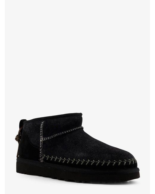 Ugg Black Classic Ultra Mini Biarritz Suede Ankle Boots