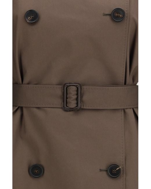 Max Mara Brown Technical Cotton-Blend Twill Trench