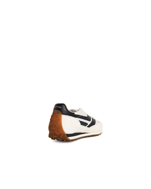Tom Ford White 'Mick' Leather Blend Sneakers for men