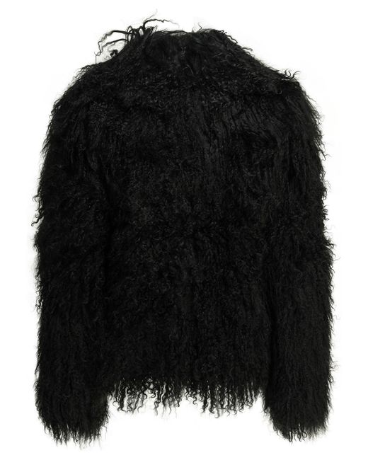 FURECO Black Fur Short Coat
