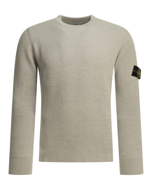Stone Island Gray Crew-Neck Sweater for men