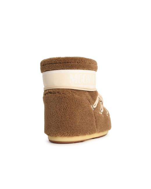 Moonboot Natural Camel Faux Fur Boot