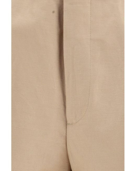 Brunello Cucinelli Natural Cotton And Linen Shorts for men