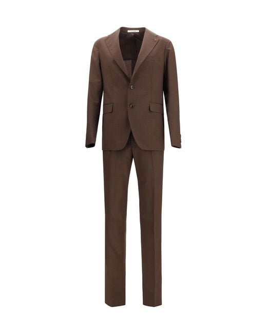 Tagliatore Brown Virgin Wool Suit for men