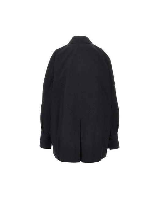 The Attico Blue Oversized Shirt With Moulded Hem