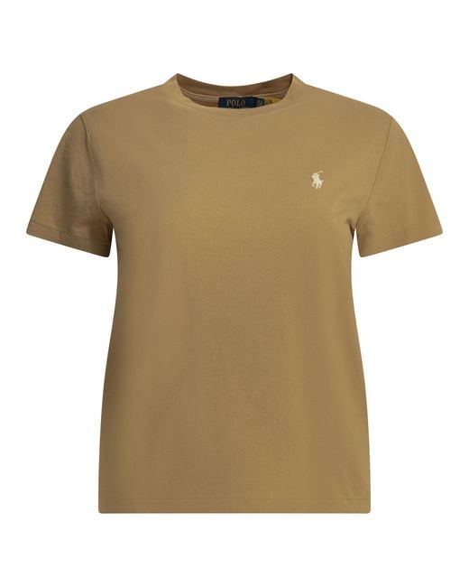 Polo Ralph Lauren Natural Crew-Neck T-Shirt With Logo