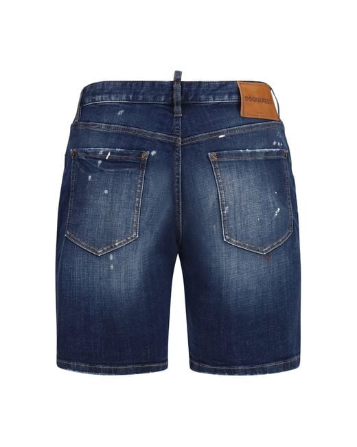 DSquared² Blue Distressed Denim Shorts for men