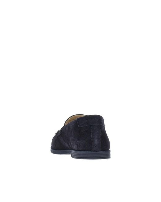 Emporio Armani Blue Suede Leather Loafers for men