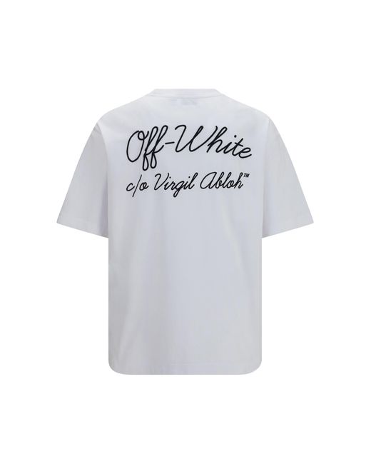 Off-White c/o Virgil Abloh Gray Script Logo Skate T-Shirt for men