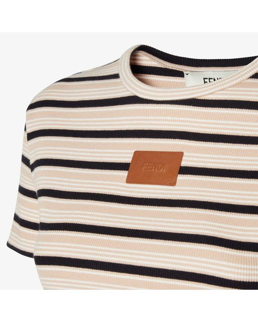 Fendi White Striped Cropped Top