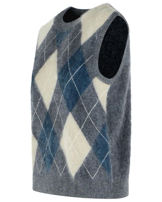 Lisa Yang Blue 'Yasmine' Graphite Cashmere Vest