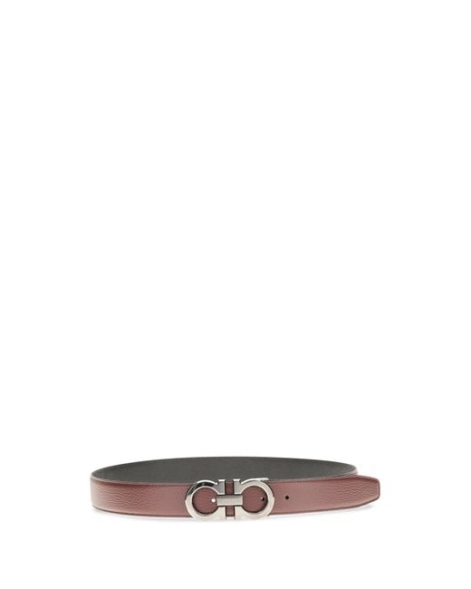 Ferragamo Brown Reversible And Adjustable Gancini Belt for men