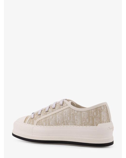 Dior White Canvas Walk'N' Sneakers With Oblique Motif
