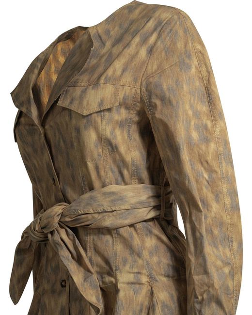 Ganni Natural Animal Print Chemisier Dress
