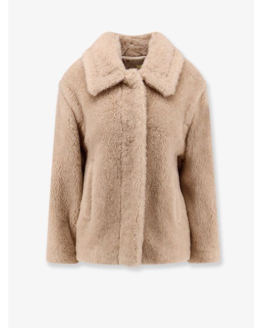 Max Mara Natural Mxmtritone Alpaca, Virgin Wool And Silk Jacket