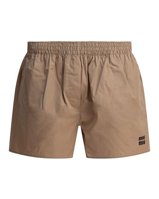 Miu Miu Natural Cotton Shorts
