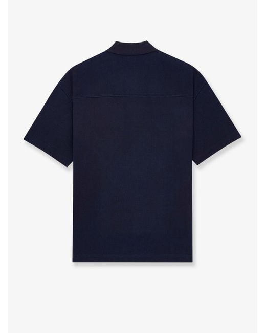 Saint Laurent Blue Pique Cotton Polo Shirt for men