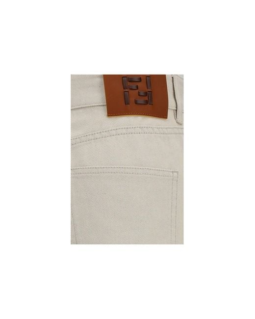 Fendi White Jeans Ff Reverse