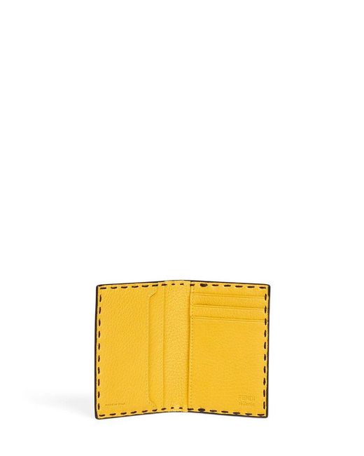 Fendi White Selleria Bi-Fold Cards Holder for men