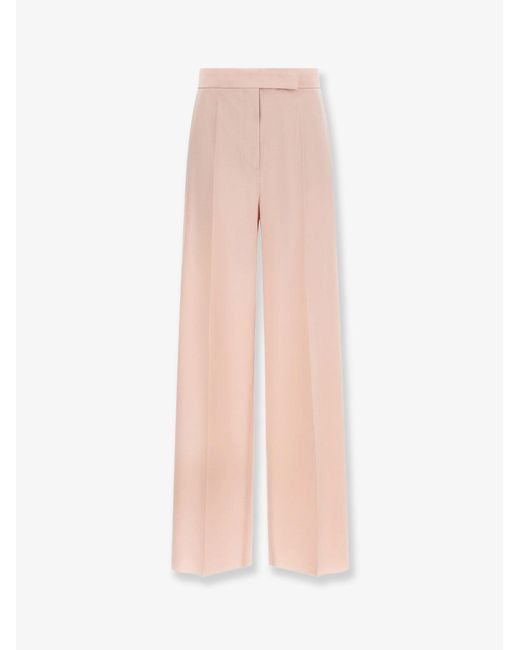 Max Mara White Mxmgirone Virgin Wool, Silk And Mohair Trousers