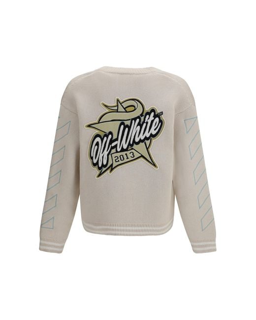 Off-White c/o Virgil Abloh White Star Logo Diagonal Varsity Cardigan for men
