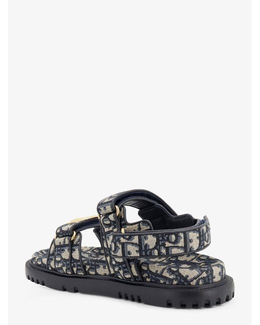 Dior White Dior Dior Oblique Jacquard Fabric Sandals