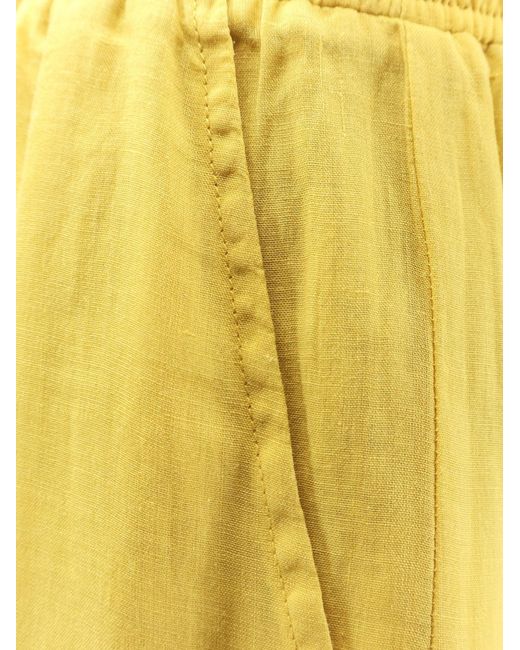 Nude Yellow Linen Blend Trousers