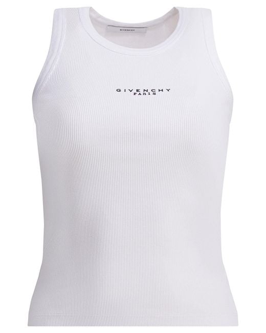 Givenchy White Logo Tank Top
