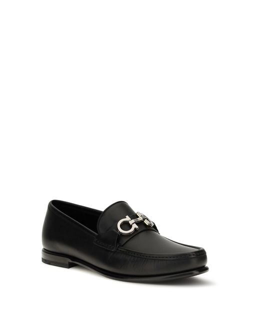 Ferragamo White Gancini Ornament Loafers for men