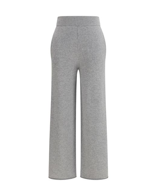 Max Mara Pure Gray Cashmere Pants Grigio Chiaro