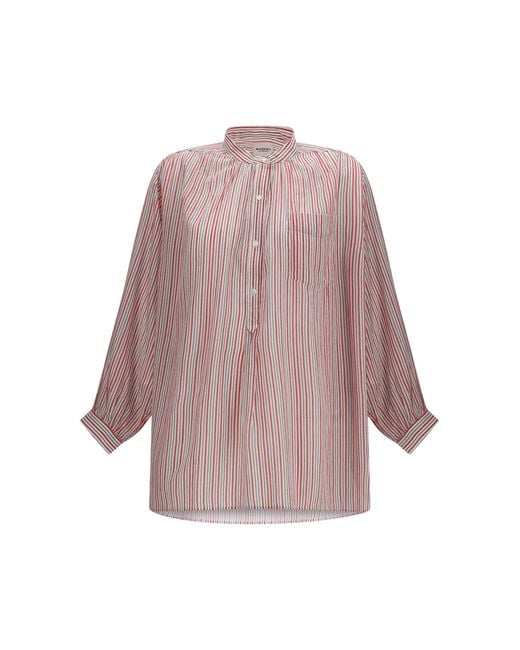 Women's Pink Marant Etoile Sapha Striped Cotton Voile Shirt