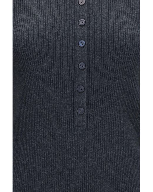 Lisa Yang Blue Airi Henley Sweater
