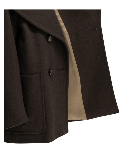 Max Mara Black Double-Breasted Cashmere Coat